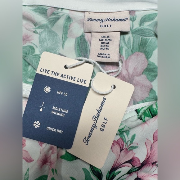 NWT TOMMY BAHAMA Pink Green Sands Floral Sleeveless Mock Golf - Picture 4 of 5